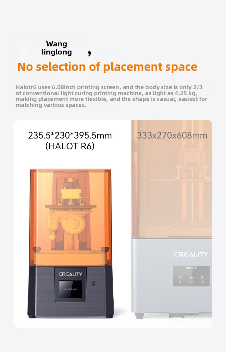 Chuangxiang 3D's HALOT R6 Light-Cured 3D Printer for High-Precision Household DIY Printing of Children's Toys and Figurines