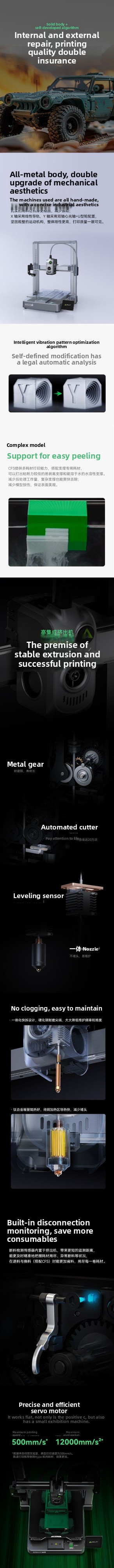 Tranx 3D's newly upgraded, fully automatic leveling 3D printer, the Hi Combo, boasts high precision, high speed, and multi-color printing capabilities.