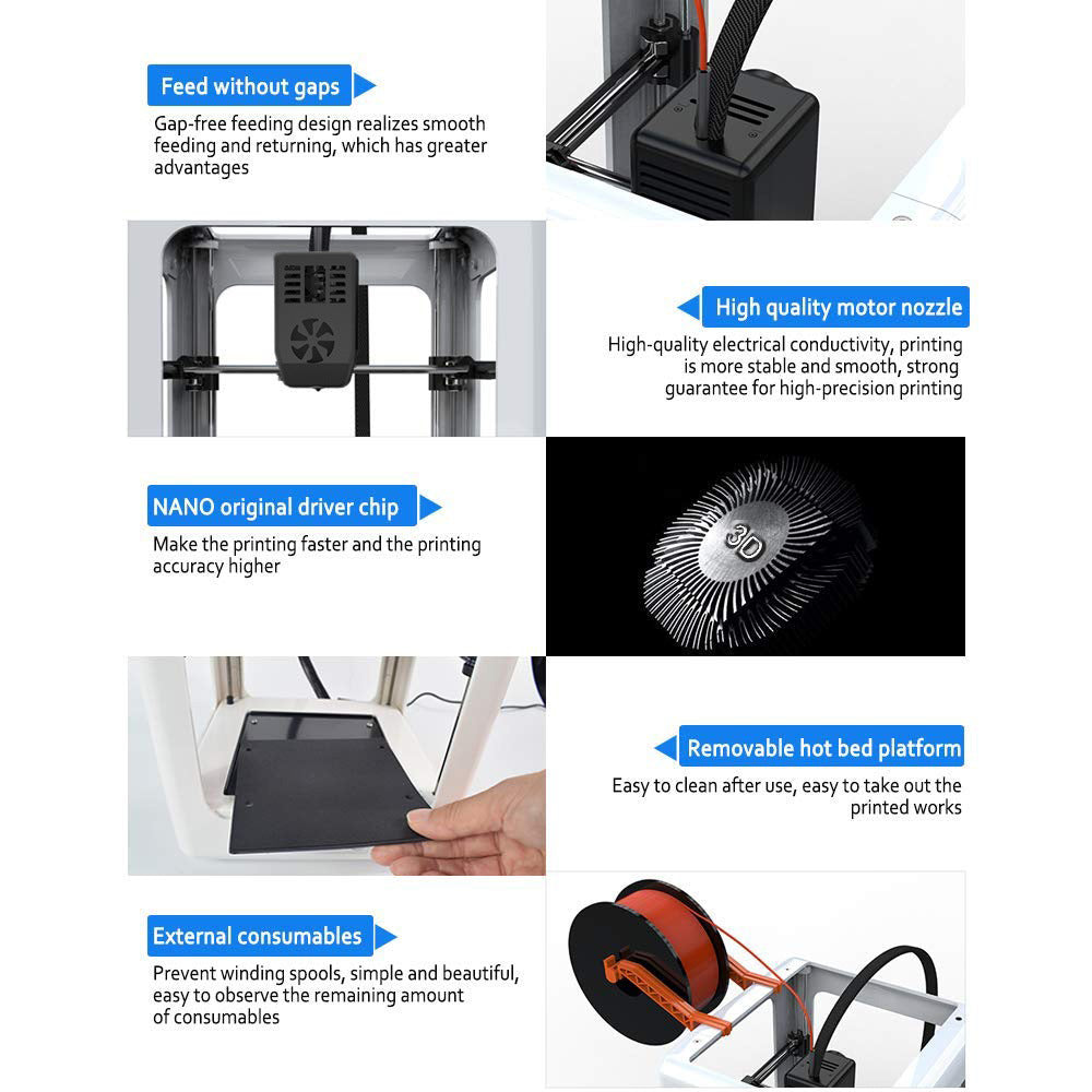 EasyThreed NANO 3D Printer - A Compact Mini Desktop Model for Toys and Home Use, X20 Version